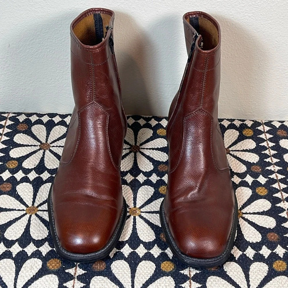 NEOLITE Goodyear Vintage Outsole Men’s  Brown Leather Ankle Boots Zip size 9 - Picture 1 of 12
